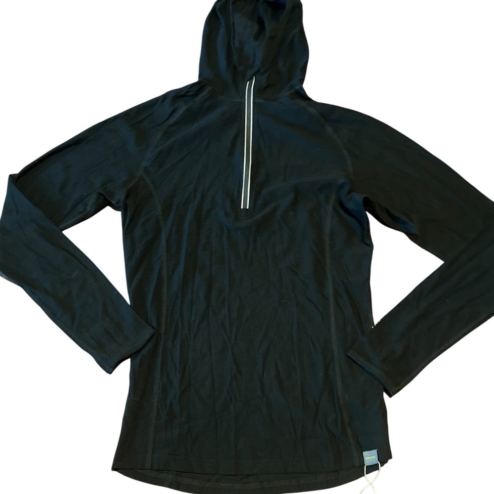 Black Women's Lightweight Hooded Pullover Sweatshirt